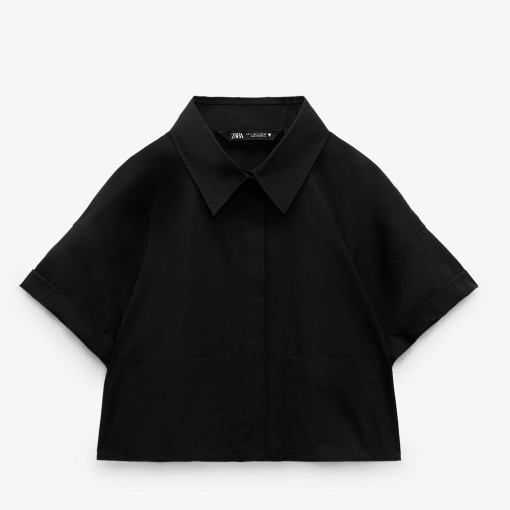 Zara | Cropped Poplin Shirt
